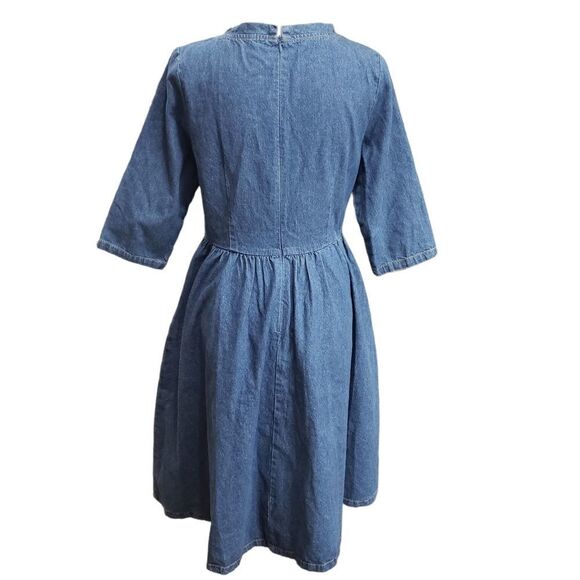 Pando Grove 3/4 Sleeve Denim Dress SMALL - Picture 5 of 15